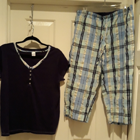 Adonna Other - Two-piece plaid blue pajama sleep set size large